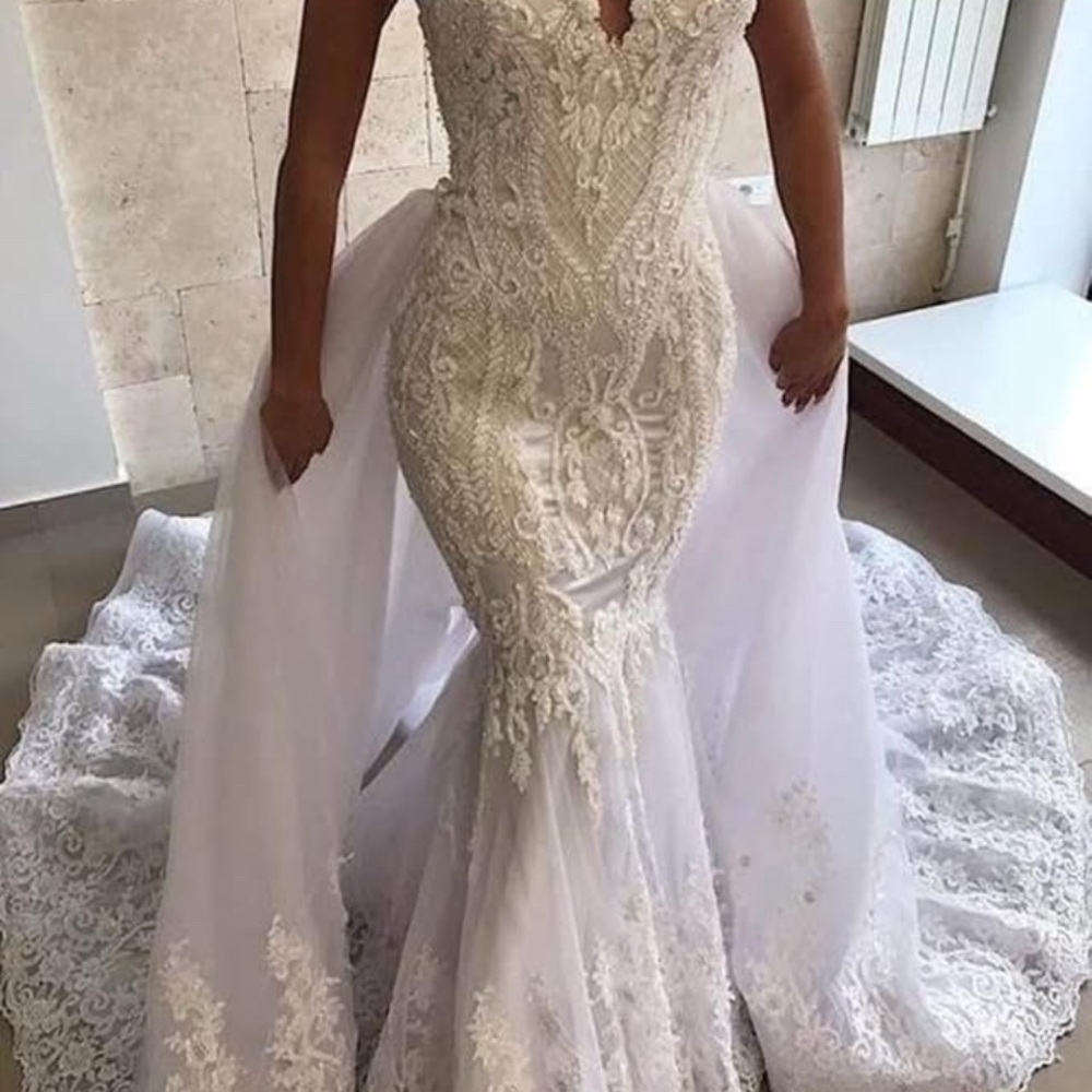 Elegant White Lace Gown